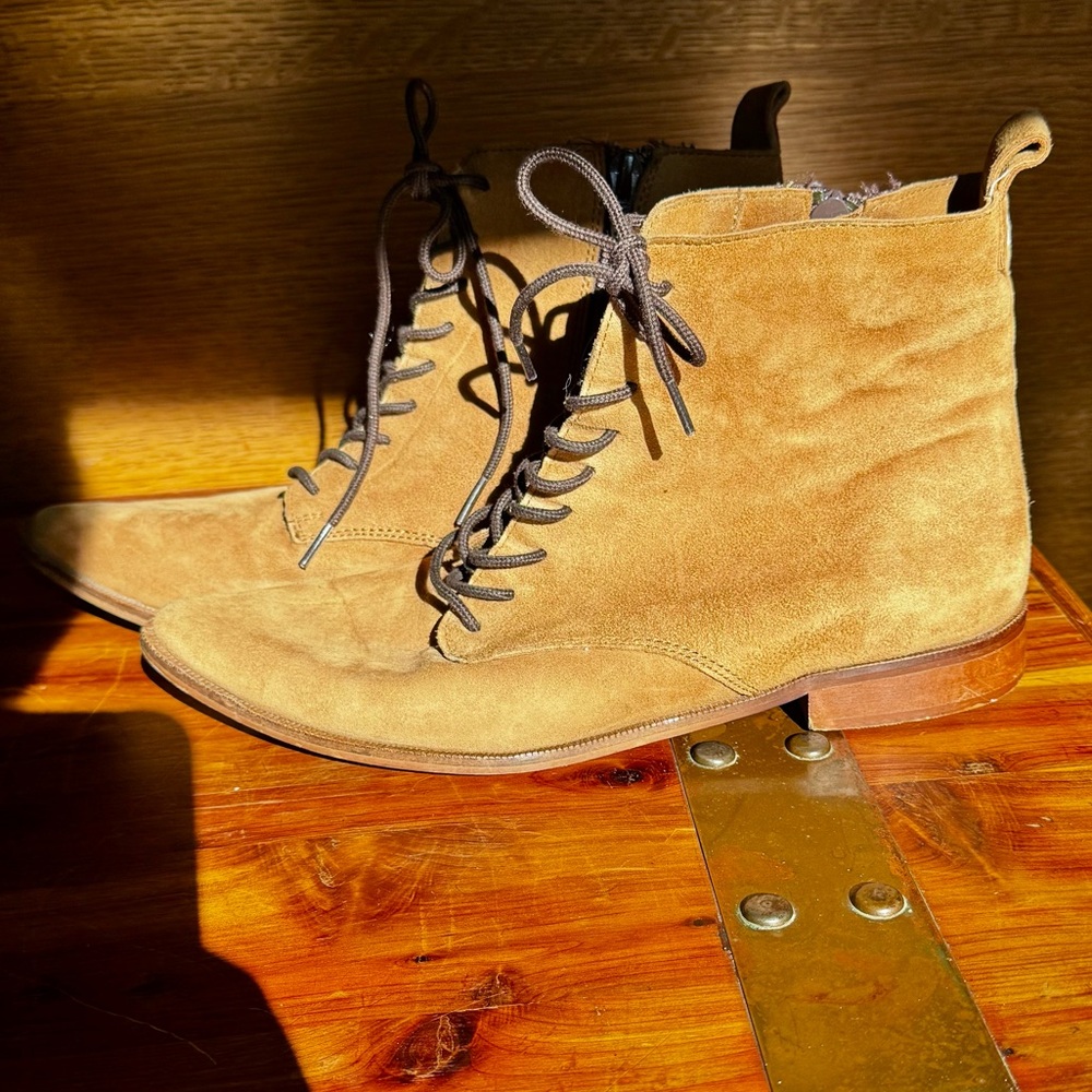 ROOLEE  Tan Suede Lace-Up Boots